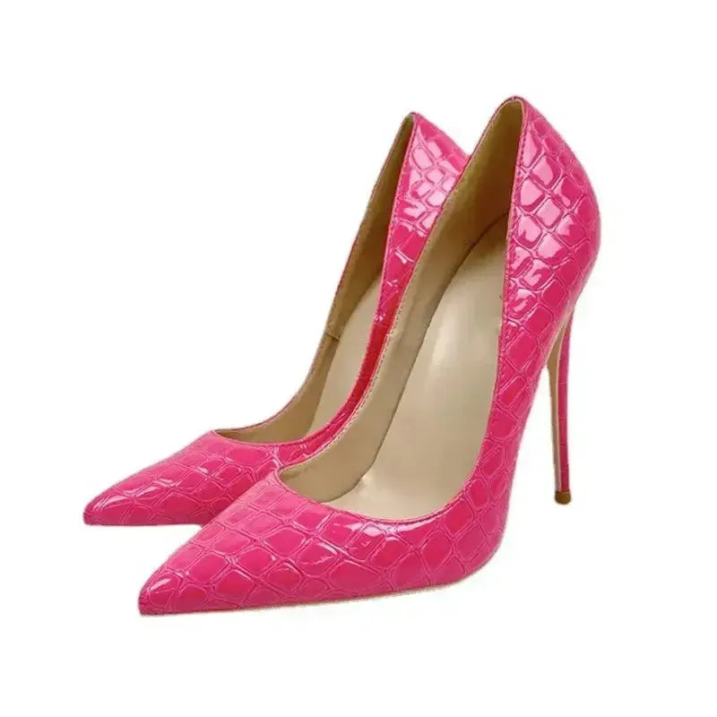 Rose Red Stiletto High Heels Shoes-5