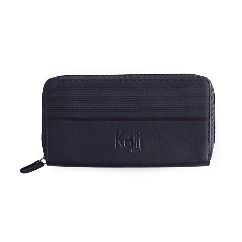 K10438DB | Portafogli Donna in Vera Pelle Liscia, pieno fiore. Colore Blu. Stampa a caldo allover. Dimensioni da chiuso: cm 18,5 x 10 x 2,5. Confezione: Gift Box rigido fondo/coperchio-0