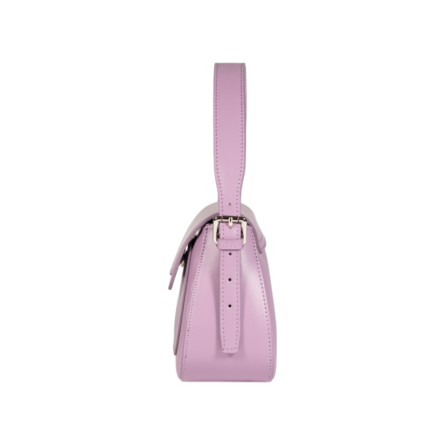 RB1030CI | Borsa Donna a Spalla EMMA con pattina in Vera Pelle Made in Italy. Accessori in metallo Argento Lucido - Colore Lilla - Dimensioni: cm 24 x 18 x 9 + 14,5 (Luce manico)-3