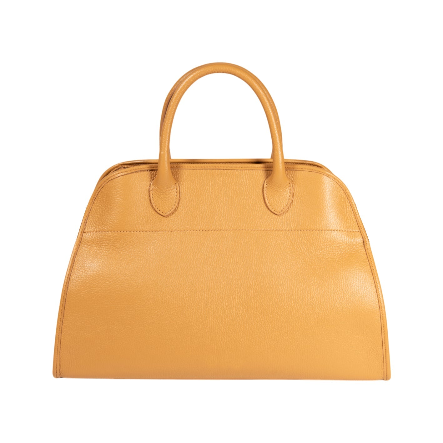 RB1032CQ | Borsa a Mano Donna FRIDA in Vera Pelle Made in Italy. Accessori in metallo Oro Lucido - Colore Cuoio - Dimensioni: cm 43 x 29 x 24 + 12 (Luce manici)-4