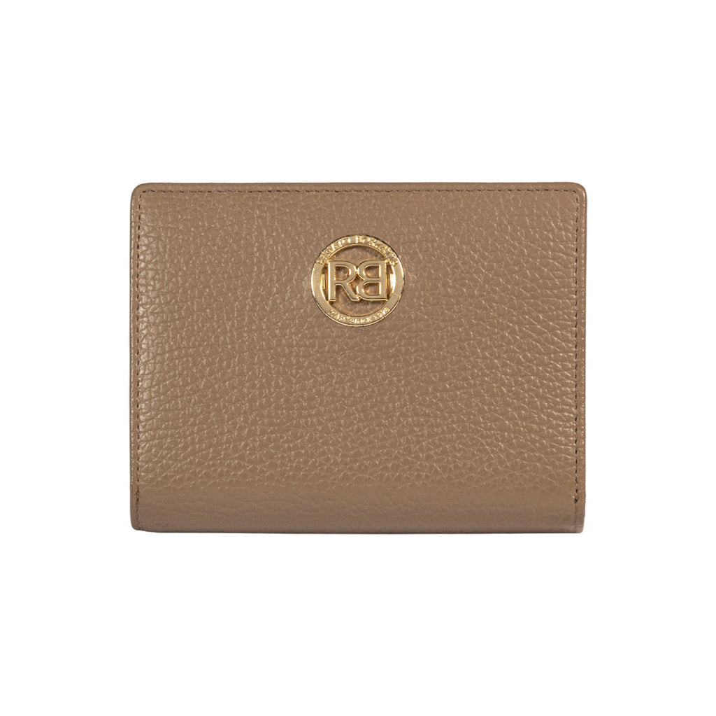 RB1080GAQ | Women's Wallet Made in Italy in Genuine Dollar Grain Leather. Taupe Color. Dimensions (closed): 13 x 9 x 2.5 cm-0