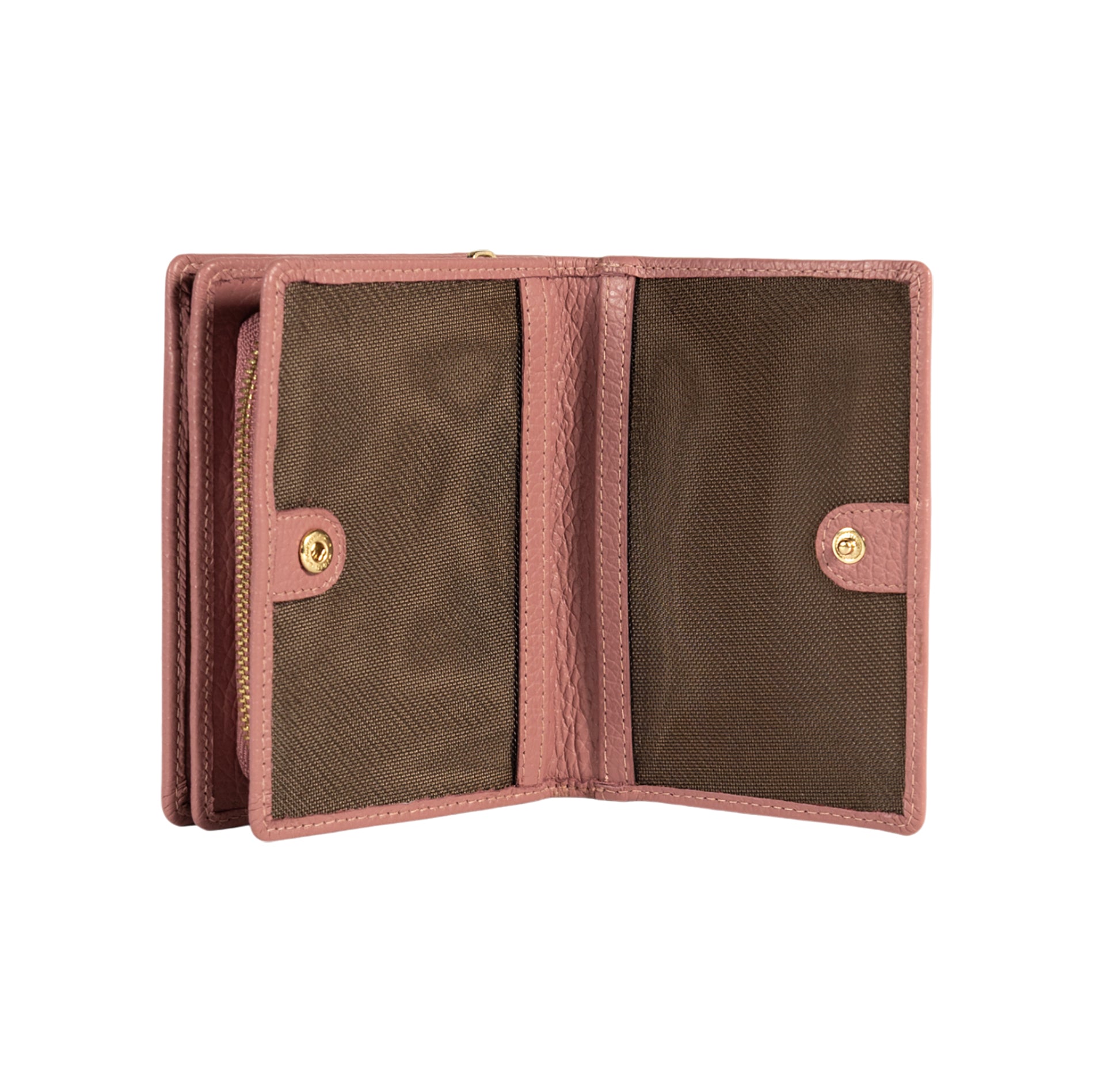 RB1080GAZ | Women's Wallet Made in Italy in Genuine Dollar Grain Leather. Antique Pink Color. Dimensions (closed): 13 x 9 x 2.5 cm-2