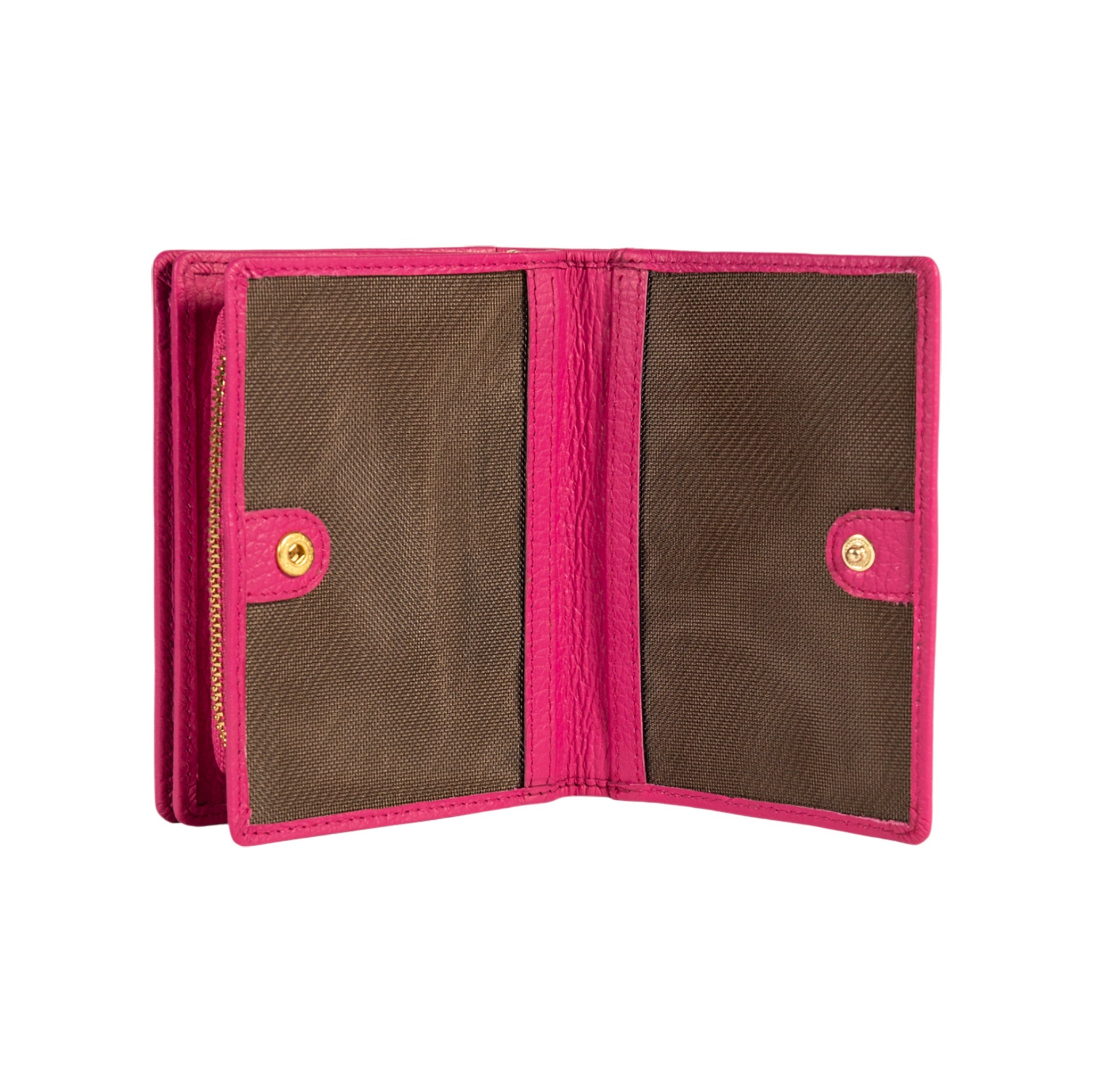 RB1080GBE | Women's Wallet Made in Italy in Genuine Dollar Grain Leather. Fuchsia Color. Dimensions (closed): 13 x 9 x 2.5 cm-2