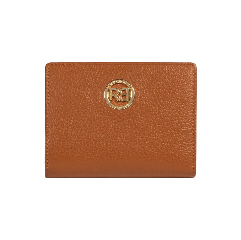 RB1080GS | Women's Wallet Made in Italy in Genuine Dollaro Grain Leather. Cognac Color. Dimensions (closed): 13 x 9 x 2.5 cm-0