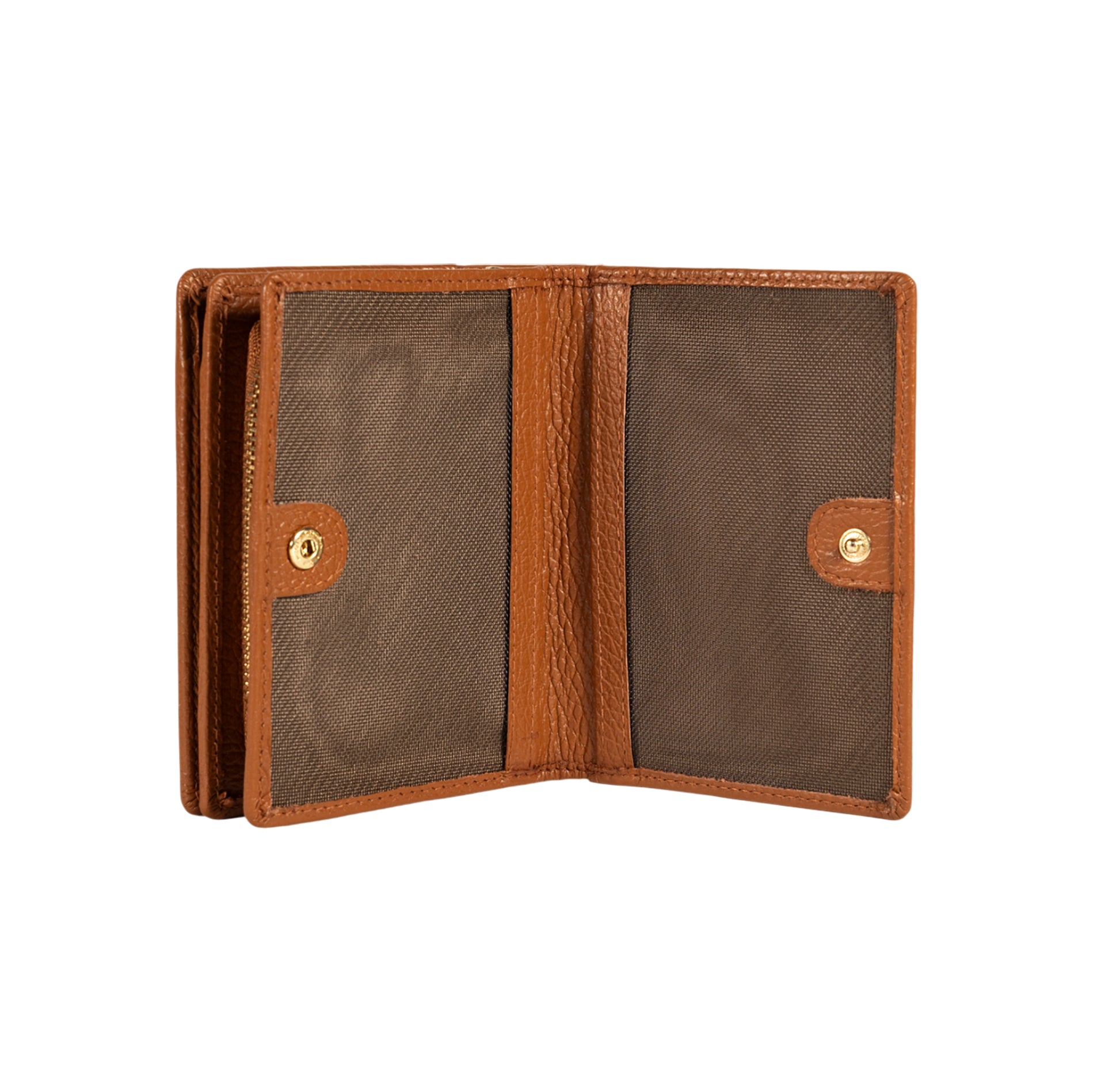 RB1080GS | Women's Wallet Made in Italy in Genuine Dollaro Grain Leather. Cognac Color. Dimensions (closed): 13 x 9 x 2.5 cm-2