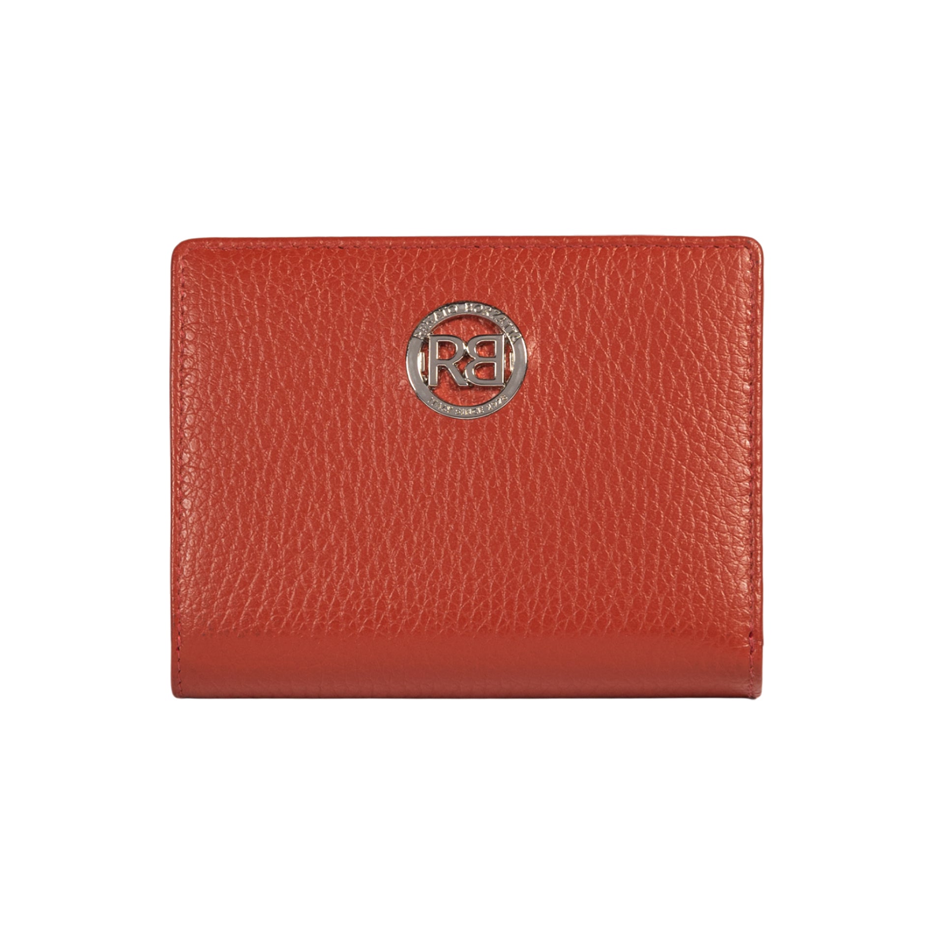 RB1080SAM | Women's Wallet Made in Italy in Genuine Dollar Grain Leather. Paprika Color. Dimensions (closed): 13 x 9 x 2.5 cm-0