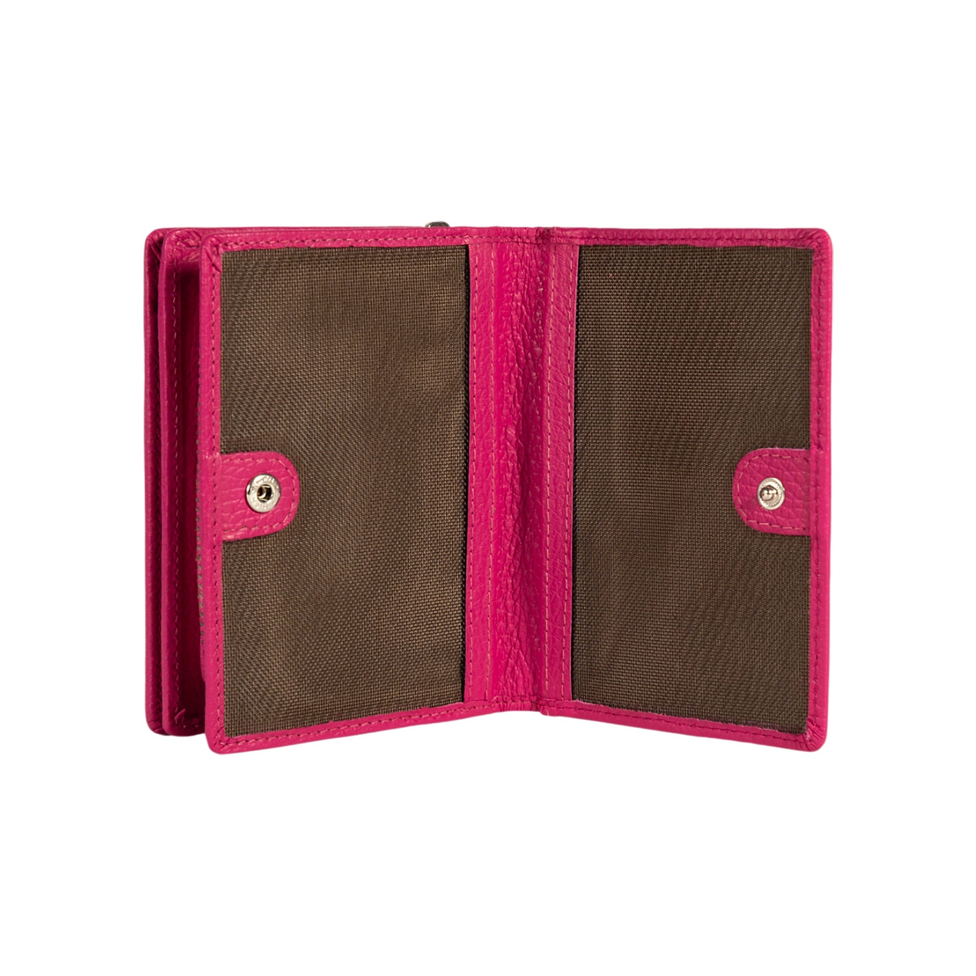 RB1080SBE | Women's Wallet Made in Italy in Genuine Dollar Grain Leather. Color: Fuchsia. Dimensions (closed): 13 x 9 x 2.5 cm-2