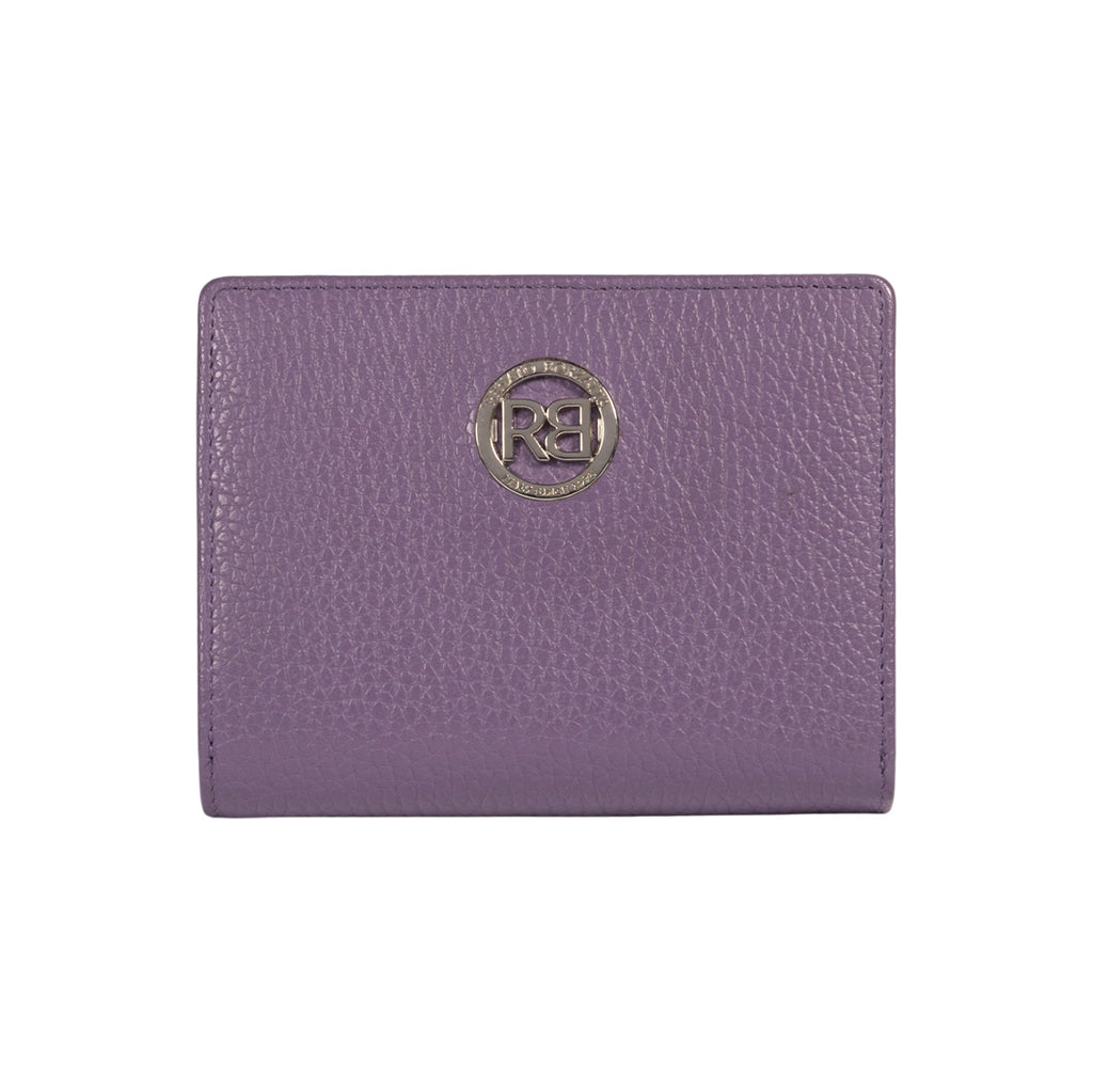 RB1080SY | Women's Wallet Made in Italy in Genuine Dollar Grain Leather. Color: Purple. Dimensions (closed): 13 x 9 x 2.5 cm-0