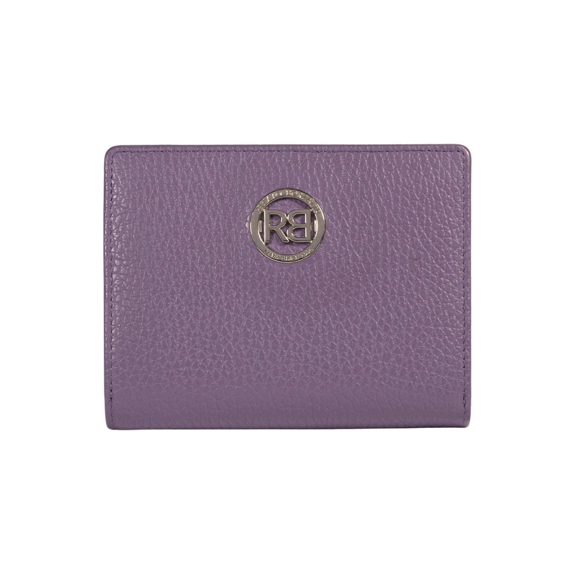 RB1080SY | Women's Wallet Made in Italy in Genuine Dollar Grain Leather. Color: Purple. Dimensions (closed): 13 x 9 x 2.5 cm-0