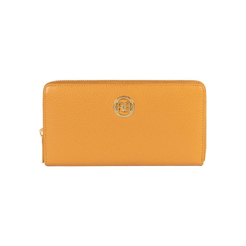 RB1081GCQ | Women's zip-up wallet made in Italy in genuine grained leather. Tan color. Dimensions: 20 x 10 x 2.5 cm-0