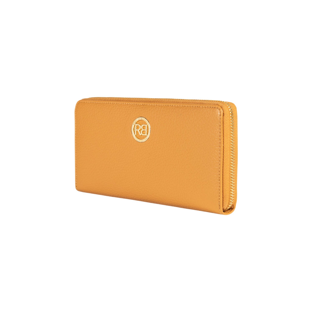 RB1081GCQ | Women's zip-up wallet made in Italy in genuine grained leather. Tan color. Dimensions: 20 x 10 x 2.5 cm-1