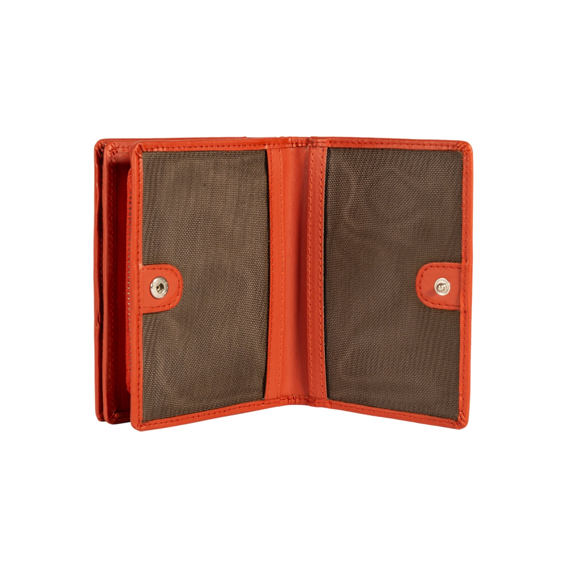 RB1083SAM | Women's Wallet Made in Italy in Genuine Smooth Matte Leather. Paprika Color. Dimensions (closed): 13 x 9 x 2.5 cm-2