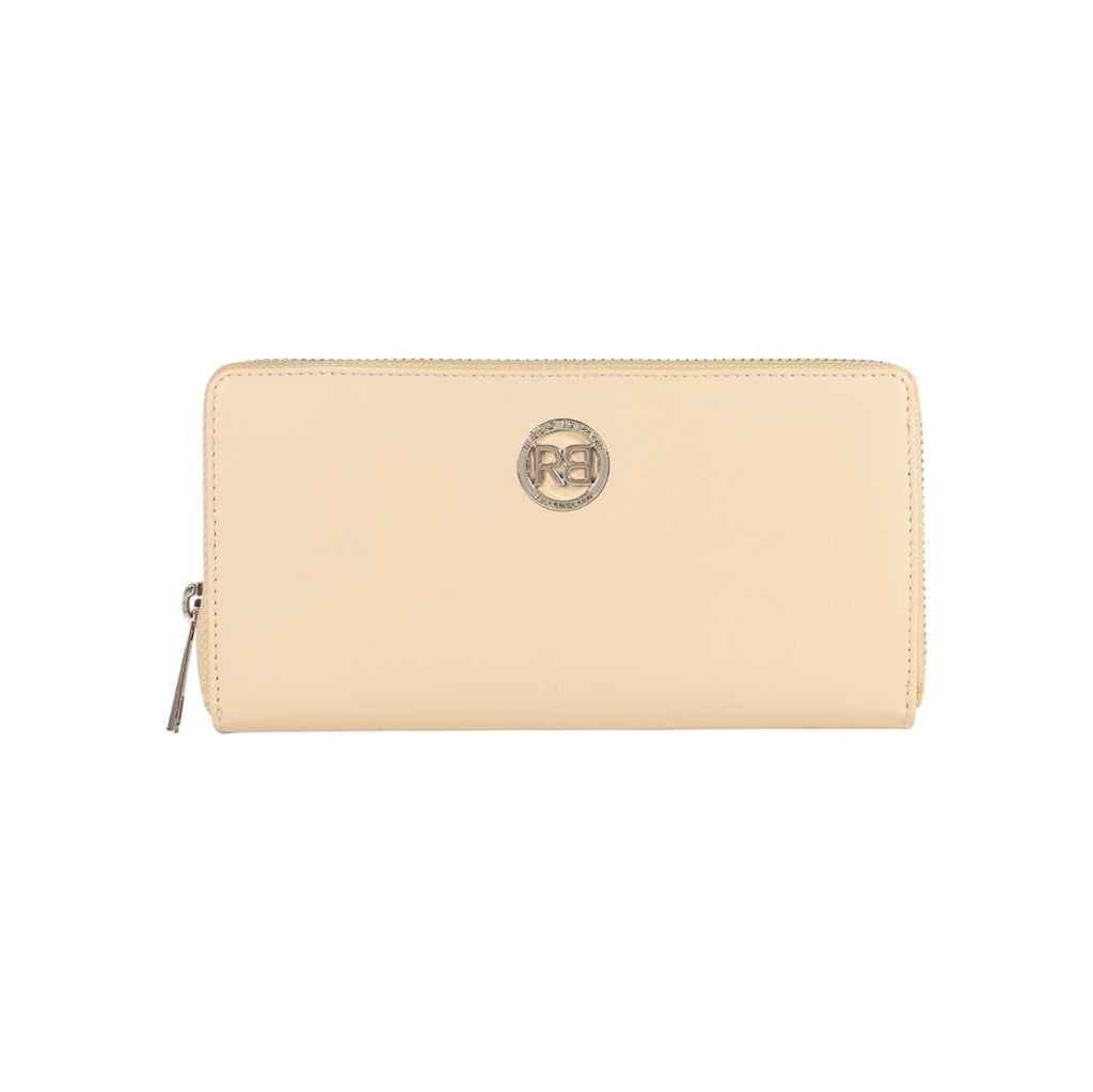 RB1084SAL | Women's zippered wallet made in Italy in smooth, matte genuine leather. Beige color. Dimensions: 20 x 10 x 2.5 cm.-0