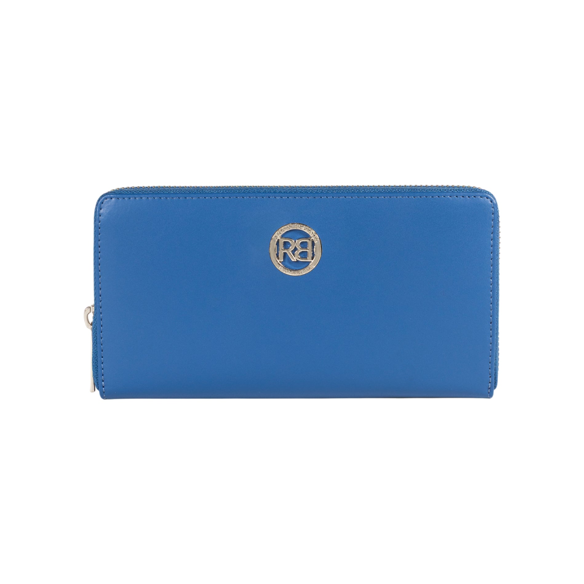 RB1084SCH | Women's zippered wallet made in Italy in smooth, matte genuine leather. Color: Royal Blue. Dimensions: 20 x 10 x 2.5 cm.-0