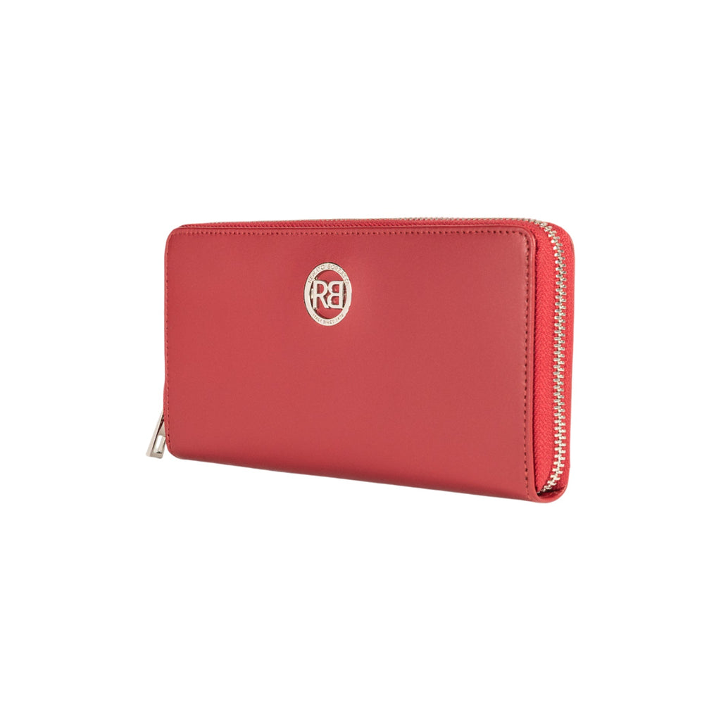 RB1084SV | Women's zippered wallet made in Italy in smooth, matte genuine leather. Color: Red. Dimensions: 20 x 10 x 2.5 cm-1