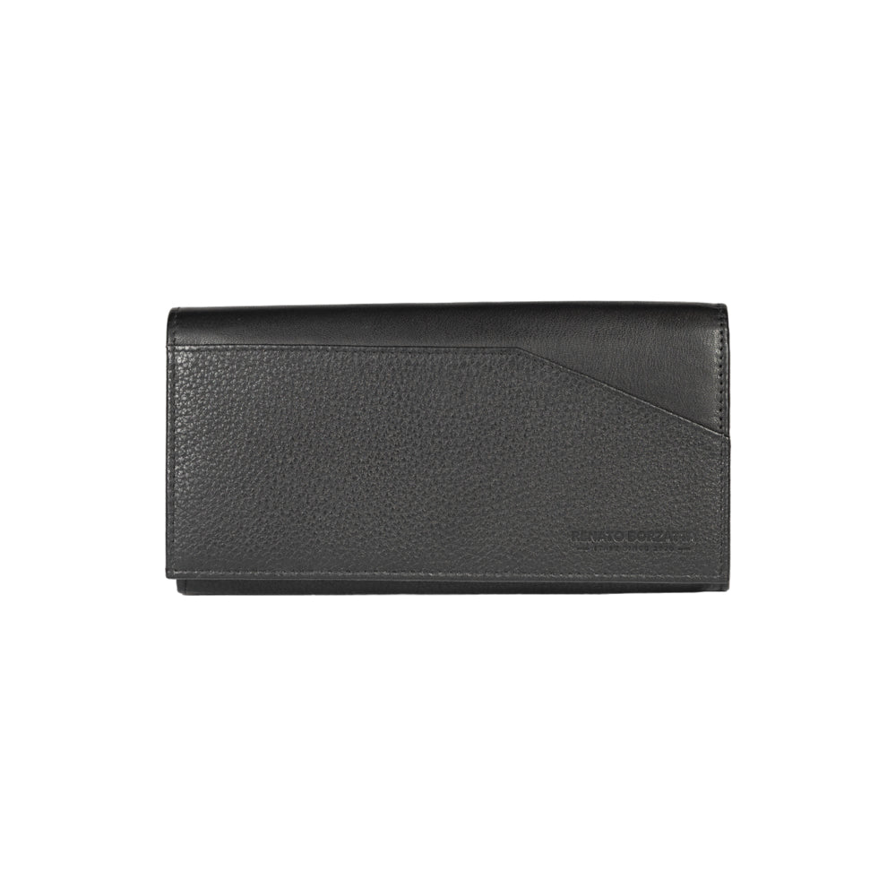 RB12129A | Portafogli Donna in Vera Pelle pieno fiore, grana dollaro/leggera. Colore Nero. Protezione RFID. Dimensioni da chiuso: cm 18,5 x 10 x 3. Confezione: Scatola regalo fondo/coperchio-2