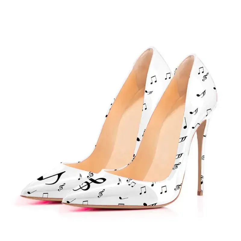 Black and White Stiletto High Heels-6