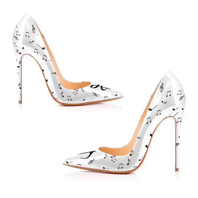 Black and White Stiletto High Heels-3