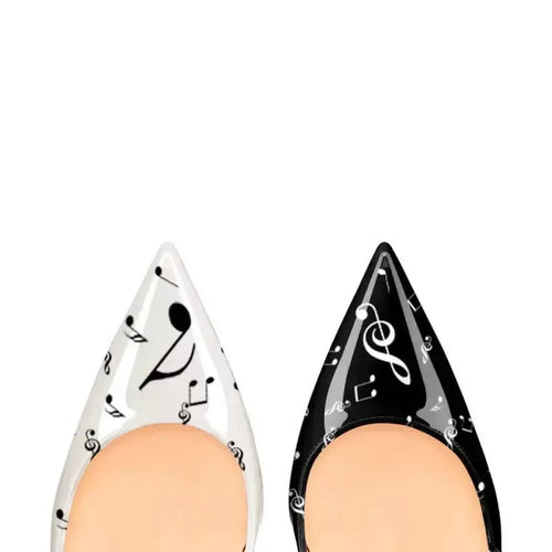Black and White Stiletto High Heels-1
