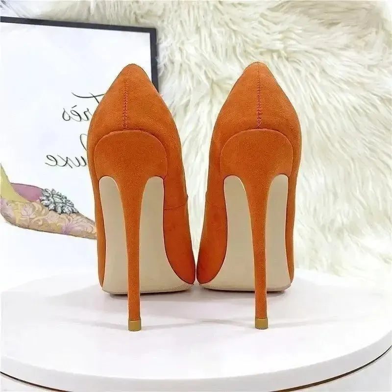 Cute Suede High Heels Stiletto Shoes-7