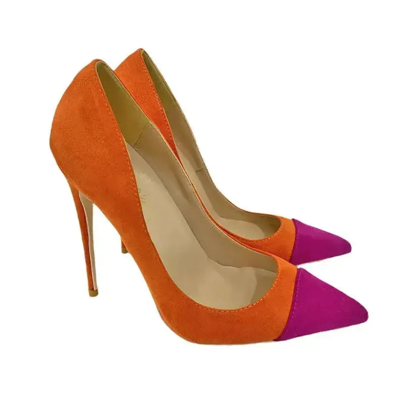 Cute Suede High Heels Stiletto Shoes-5