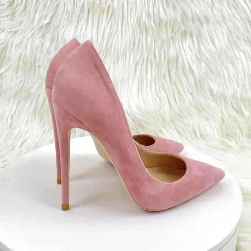 Purple Suede High Heels Stiletto Shoes-6