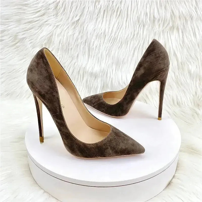 Purple Suede High Heels Stiletto Shoes-1