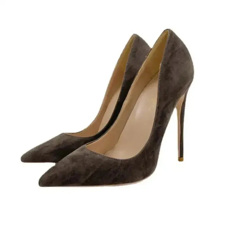 Purple Suede High Heels Stiletto Shoes-7