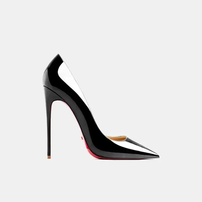 Real Leather Classic Pumps Red Bottom Pointed Toe High Heels-7