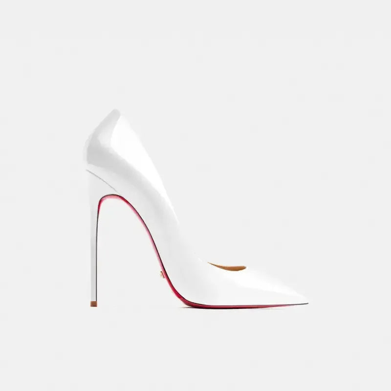 Real Leather Classic Pumps Red Bottom Pointed Toe High Heels-9
