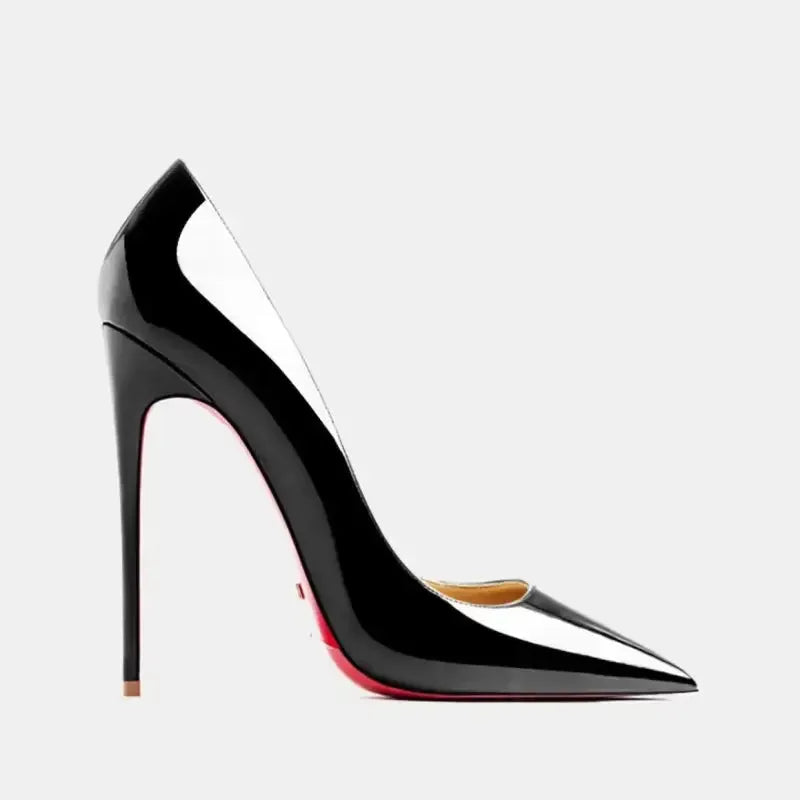 Real Leather Classic Pumps Red Bottom Pointed Toe High Heels-0