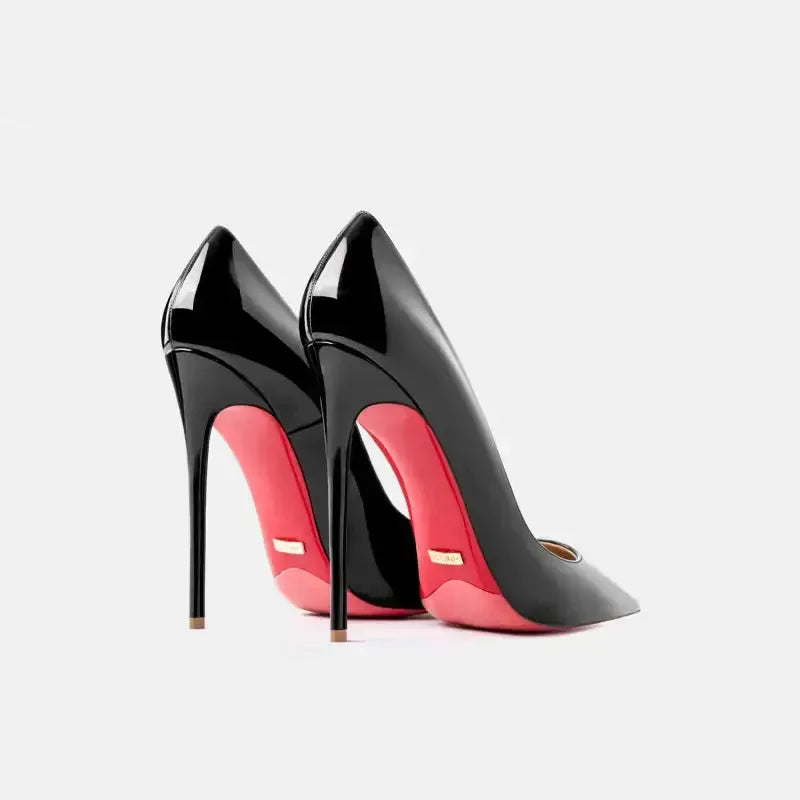 Real Leather Classic Pumps Red Bottom Pointed Toe High Heels-1
