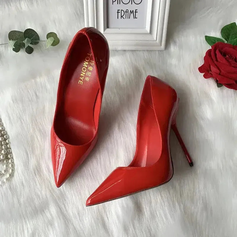 Red Special Thin Heel Stiletto Shoes-2