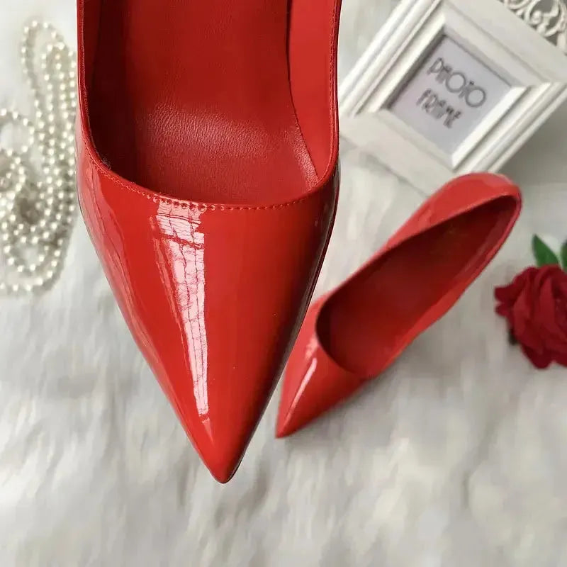 Red Special Thin Heel Stiletto Shoes-4