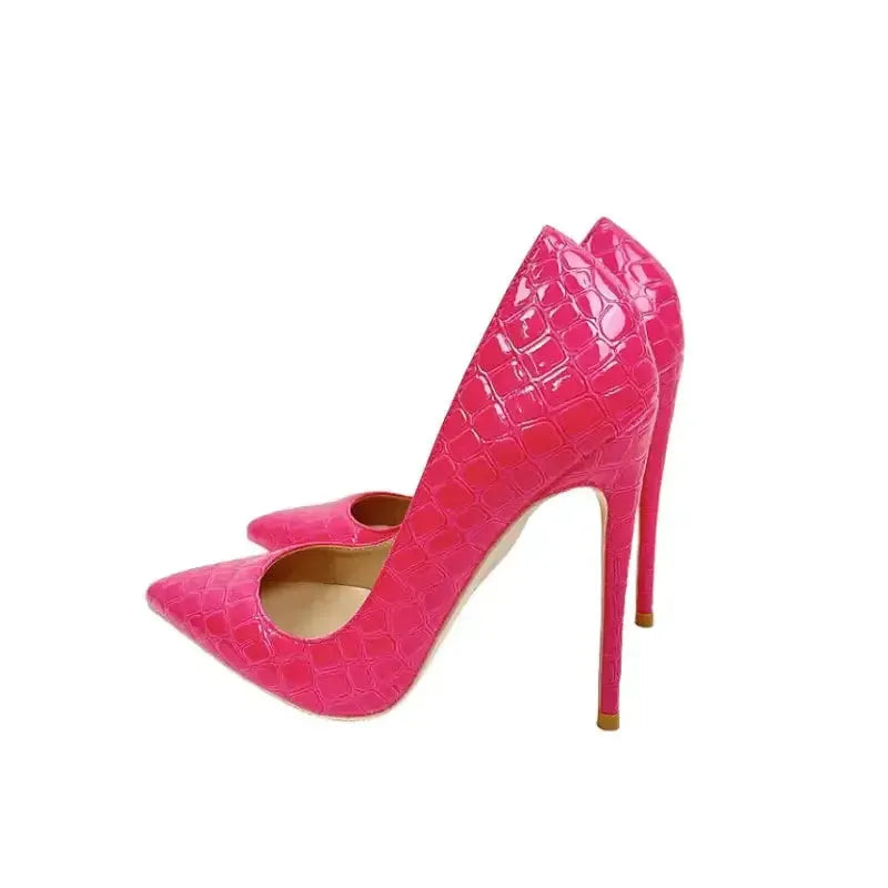 Rose Red Stiletto High Heels Shoes-0